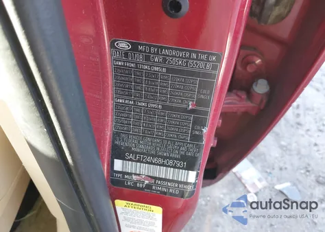 2008 Land Rover Lr2 Hse z USA, uszkodzony, nr VIN SALFT24N68H087931